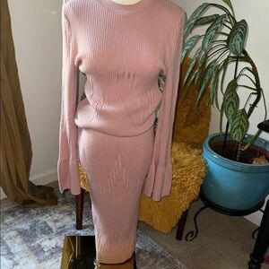 ASOS Pink Knit Set with bell sleeves